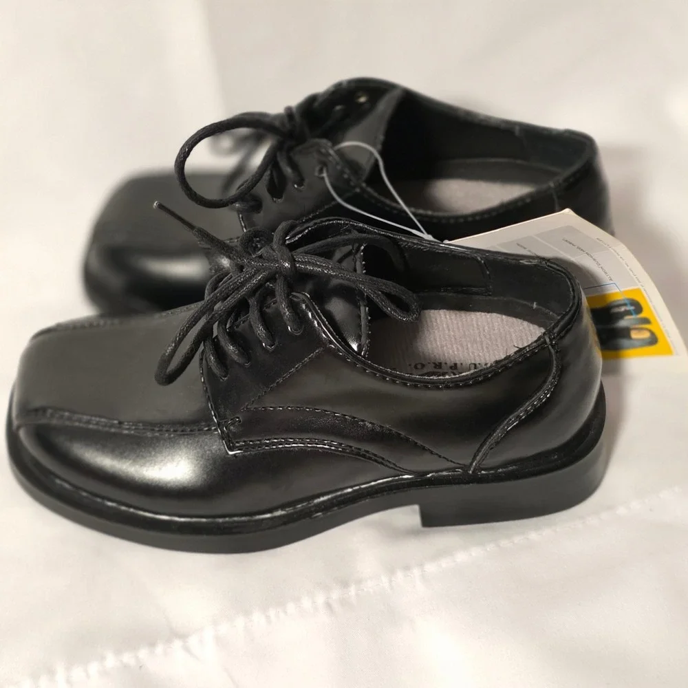 Deer Stags Kids Gabe‎ Black Patent Leather Dress Shoes Size 11M NWT